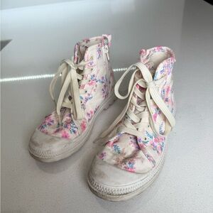 Floral Canvas High-Top Sneakers